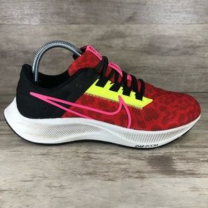 SOLD**Nike Air Zoom Pegasus Running Training Sneaker Black Red Leopard Women 8.5